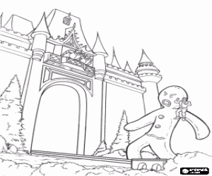 malvorlagen Shrek und seine Freunde versuchen, das Schloss mit Hilfe eines Riesen-keks, eine gro�e Lebkuchen Mann geben ausmalbilder