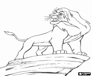 malvorlagen Simba, der wieder K�nig der L�wen, in den felsen ausmalbilder