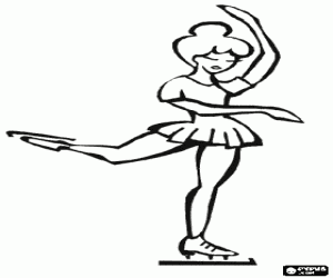 malvorlagen Skater in einem schritt der eiskunstlauf ausmalbilder