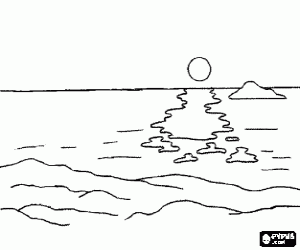 malvorlagen Sonnenuntergang �ber dem meer ausmalbilder