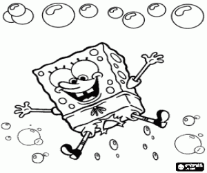 malvorlagen SpongeBob gl�cklich Springen zwischen Blasen ausmalbilder