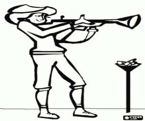 malvorlagen Sportschie�en - Luftgewehr shooter in aktion ausmalbilder