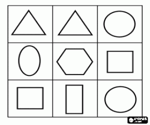 malvorlagen Suchen Sie ein Rechteck, eine Ellipse und ein Sechseck zwischen den elementaren Formen ausmalbilder