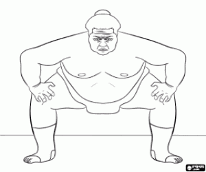 malvorlagen Sumo-Ringer kampfbereit, ist eine Art von Sumo-Ringen ausmalbilder