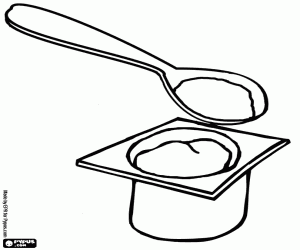 malvorlagen Tasse joghurt und dem l�ffel ausmalbilder