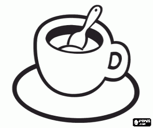malvorlagen Tasse kaffee mit untertasse und l�ffel ausmalbilder