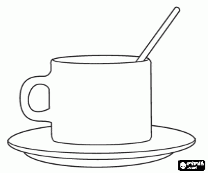 malvorlagen Tasse mit Untertasse und L�ffel ausmalbilder