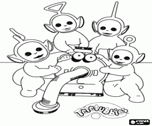 malvorlagen Teletubbies mit Noo-noo, der staubsauger die pflege von ihnen ausmalbilder