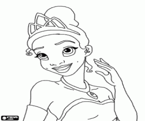 malvorlagen Tiana, die Prinzessin mit einer Tiara ausmalbilder