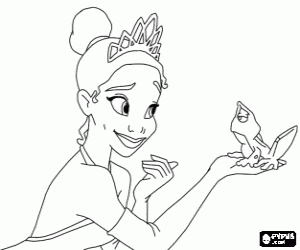 malvorlagen Tiana und Naveen, die Prinzessin und der Frosch ausmalbilder