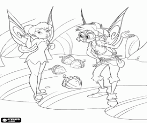 malvorlagen Tinker Bell und Bobble in ein lebhaftes Gespr�ch im M�rchenland oder das Land der Feen ausmalbilder