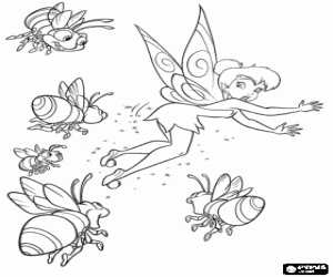 malvorlagen Tinkerbell unter �berrascht, eine Gruppe von Gl�hw�rmchen sehen ausmalbilder