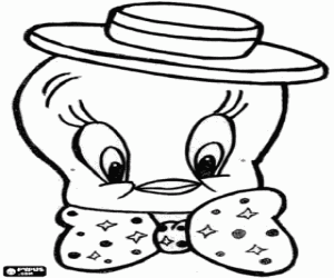 malvorlagen Tweety-Maske, die kleinen Kanarienvogel Sylvester die Katze versucht zu fangen ausmalbilder