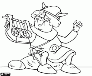 malvorlagen Ulme, der dichter viking immer bereit mit seiner leier ausmalbilder