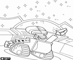 malvorlagen Wall-E im vergleich zu den kontrollen der Axiom mit der unendlichkeit des raumes in den augen ausmalbilder