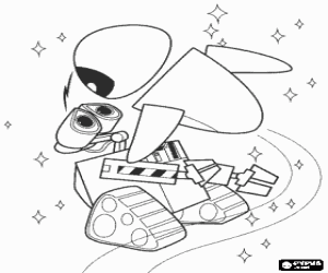 malvorlagen Wall-E und Eve im weltraum ausmalbilder