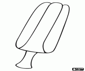 malvorlagen Wassereis, Eis mit Wasser und Zucker, Farbe und Geschmack, und Eis mit einem Holzstab ausmalbilder