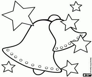 malvorlagen Weihnachten glocken, gro� und klein, mit sternen ausmalbilder