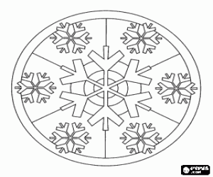 malvorlagen Weihnachten mandala mit eiskristallen, die form schneeflocken ausmalbilder