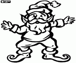 malvorlagen Weihnachts-elf mit spitzen ohren und spitzen hut ausmalbilder