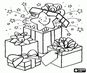 malvorlagen Weihnachts-Geschenkboxen mit Sternen ausmalbilder