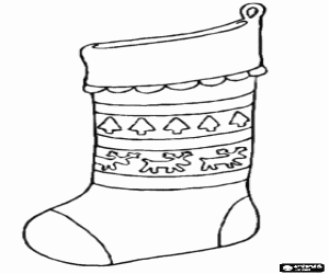 malvorlagen Weihnachts-socke mit zeichnungen der rentieren und der tannen ausmalbilder