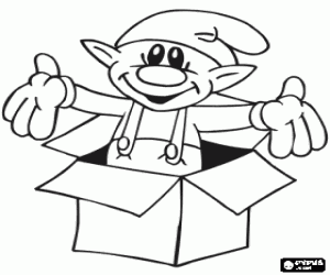 malvorlagen Weihnachtself in einem Kasten ausmalbilder