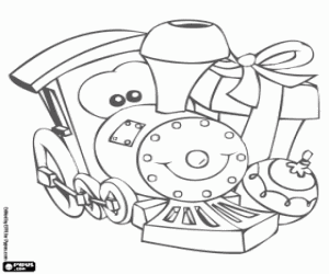 malvorlagen Weihnachtsgeschenke einschlie�lich einer Spielzeugeisenbahn ausmalbilder