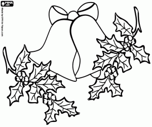 malvorlagen Weihnachtsglocken verziert mit stechpalmebl�ttern ausmalbilder