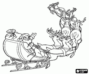 malvorlagen Weihnachtsmann fliegen auf seinem Weihnachts schlitten zog durch magisches rentieren ausmalbilder