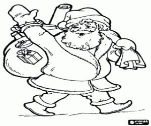 malvorlagen Weihnachtsmann oder Heiliger Nikolaus mit einem sack voller geschenke ausmalbilder