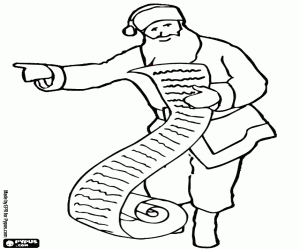 malvorlagen Weihnachtsmann �berpr�fung der liste mit den namen um Weihnachtsgeschenk ausmalbilder