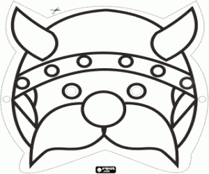 malvorlagen Wikinger Maske mit dem Helm ausmalbilder