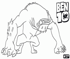 malvorlagen Wildmutt oder Biest Mensch ist die erste absichtliche Transformation von Ben 10 mit dem Omnitrix ausmalbilder