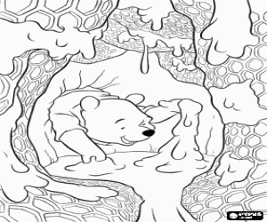 malvorlagen Winnie the Pooh oder Pu der B�r sammeln honig aus einem bienenstock ausmalbilder