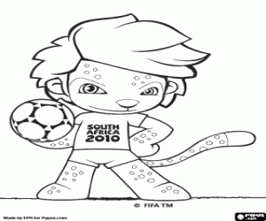 malvorlagen Zakumi, ist die WM 2010 Maskottchen ein Leopard ausmalbilder
