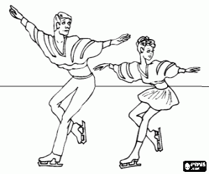 malvorlagen Zu zweit macht der Skater eine �bung der Eiskunstlauf in der Disziplin Eistanzen ausmalbilder