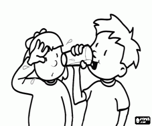 malvorlagen Zwei beheizte Kinder trinken ein erfrischendes Glas Wasser ausmalbilder