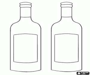malvorlagen Zwei Flaschen Wein mit leeres Etikett zu schm�cken ausmalbilder