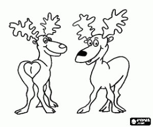 malvorlagen Zwei frohe Weihnachten Rentiere ausmalbilder