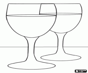 malvorlagen Zwei Gl�ser Wein oder zwei Gl�ser Wasser ausmalbilder