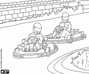 malvorlagen Zwei Karts Racing auf Hochtouren ausmalbilder