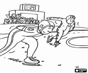 malvorlagen Zwei skater in einem eisschnelllauf rennen ausmalbilder