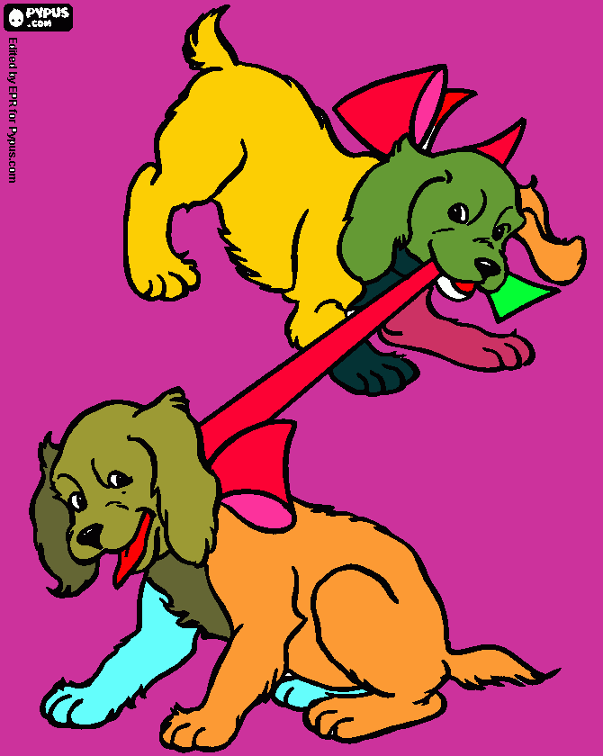 gratis malvorlagen 2 Hunde