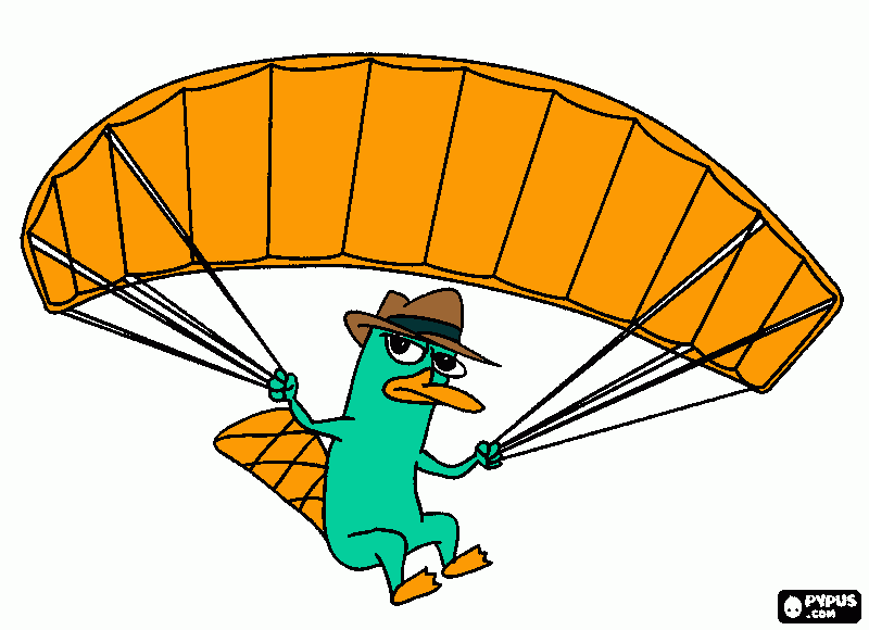 gratis malvorlagen Agent p Fallschirm
