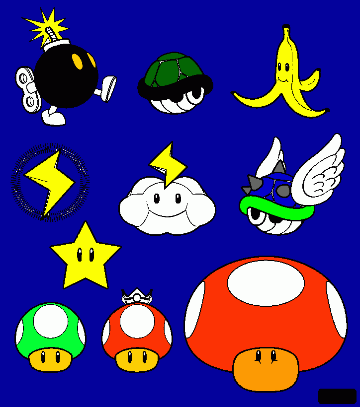 gratis malvorlagen alle Sachen von Mario Kart