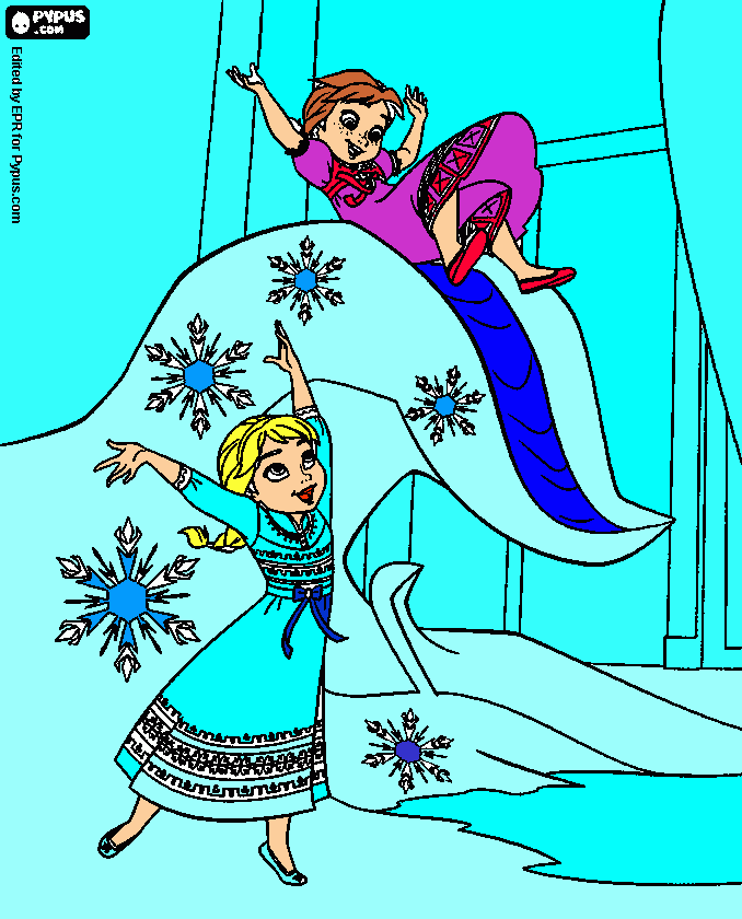 gratis malvorlagen Anna+Elsa