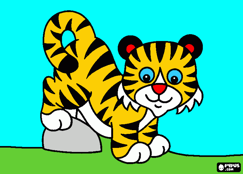 gratis malvorlagen Baby Tiger