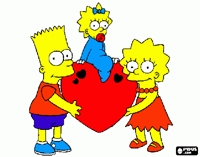 gratis malvorlagen bart,lisa und maggie