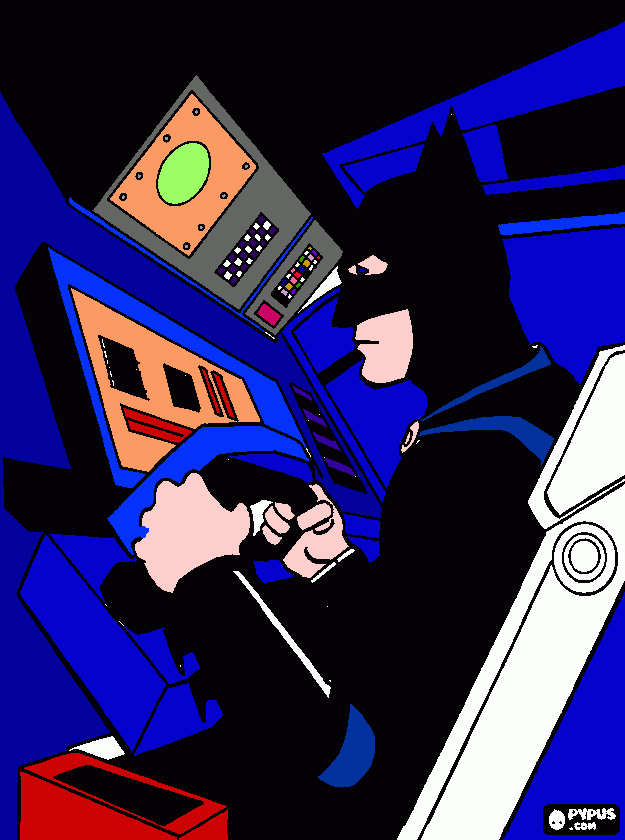 gratis malvorlagen Batman,s Flugzeug